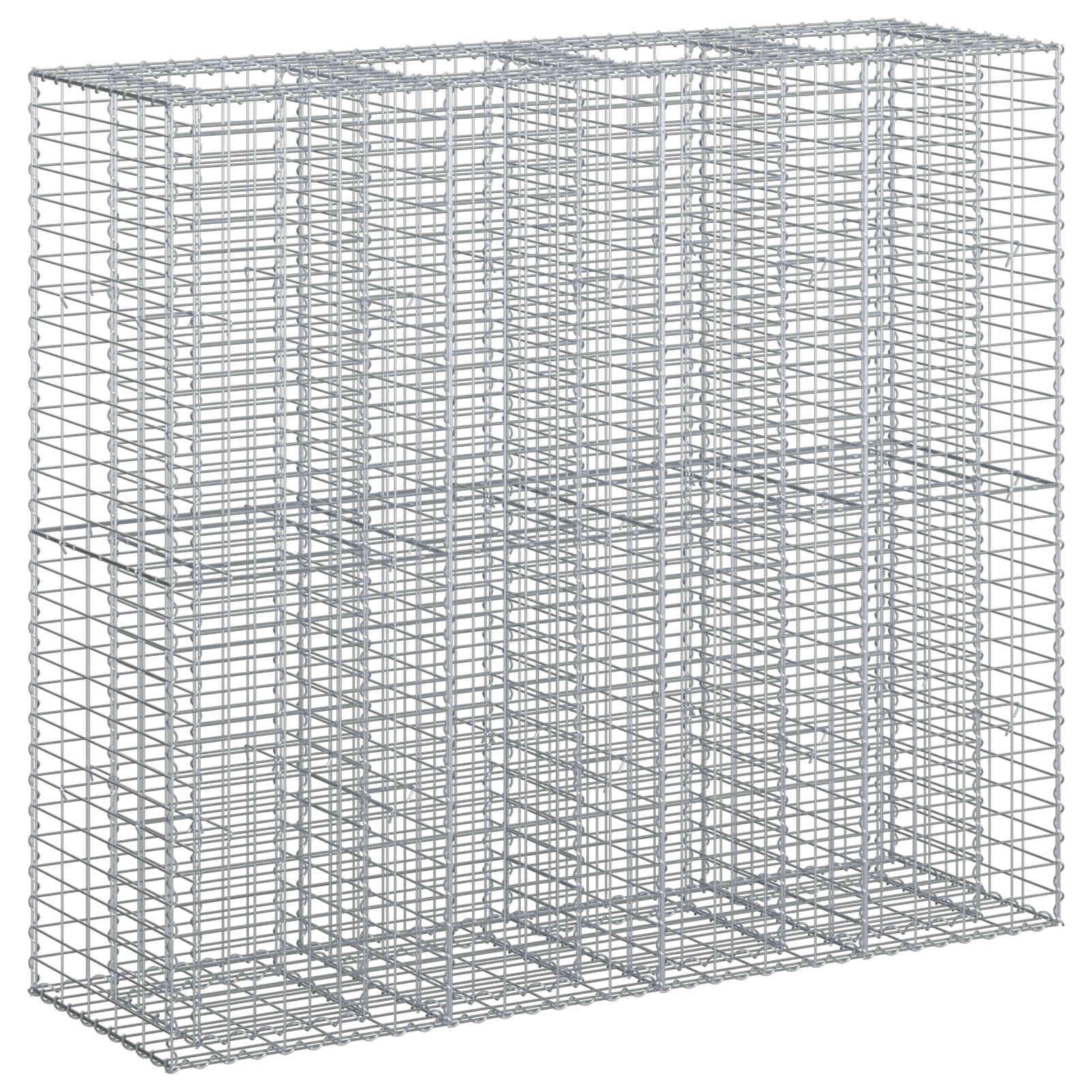 Gabionen Hochbeet 2 pcs Silber 260 x 60 x 55 cm