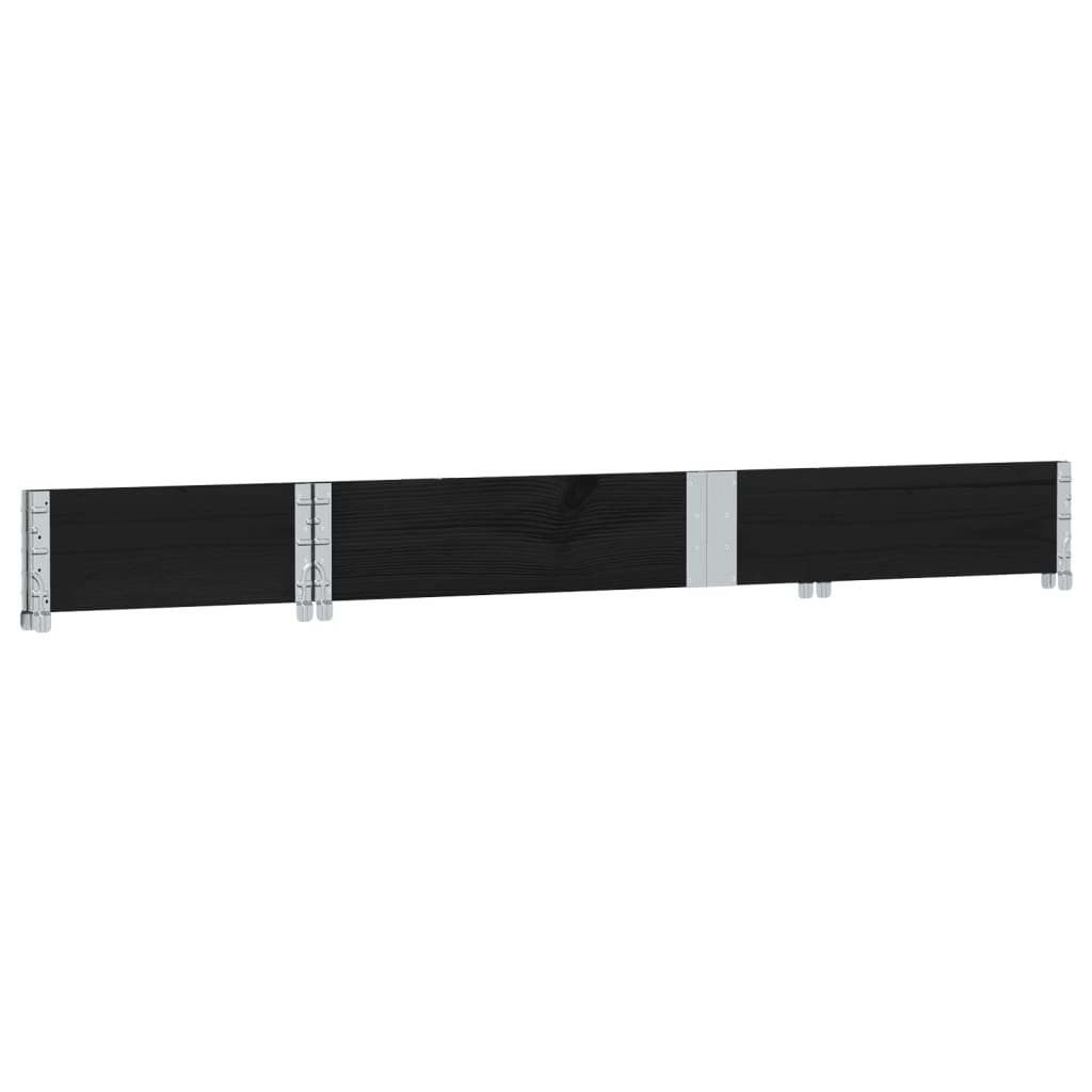 Paletten-Aufsatzrahmen Schwarz 80x60 cm Massivholz Kiefer