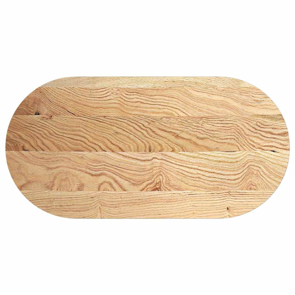 Tischplatte 80x40x2 cm Massivholz Eiche Oval