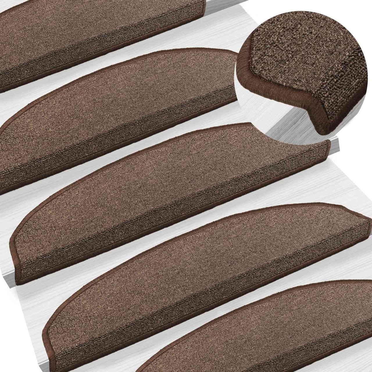 Stufenmatten 15 Stk. 56x17x3 cm Anthrazit Halbrund