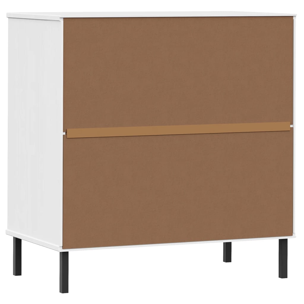 Sideboard OSLO mit 3 Schubladen Grau 77x40x79,5 cm Massivholz
