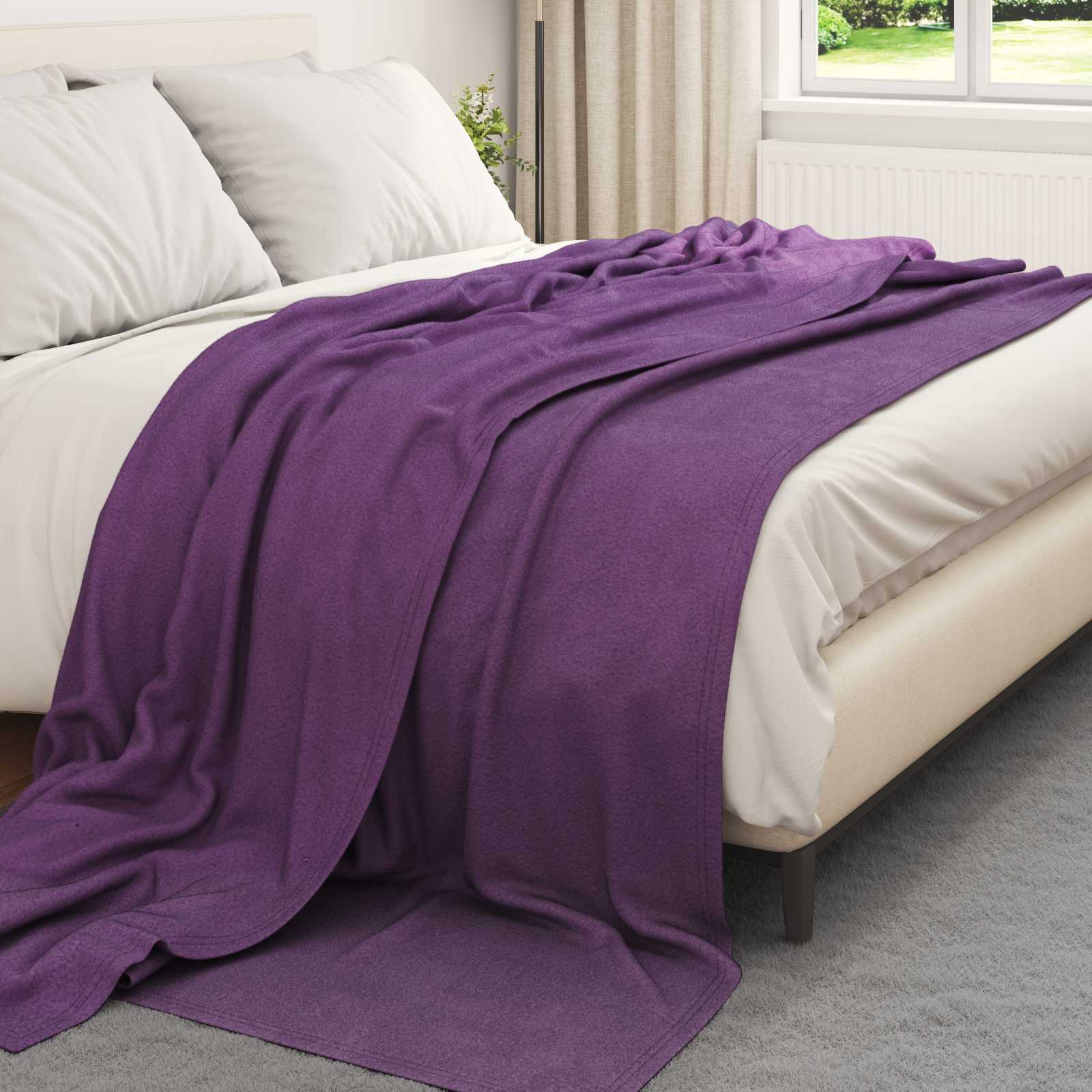 Überwurfdecke Beige 170 x 130 cm Fleece