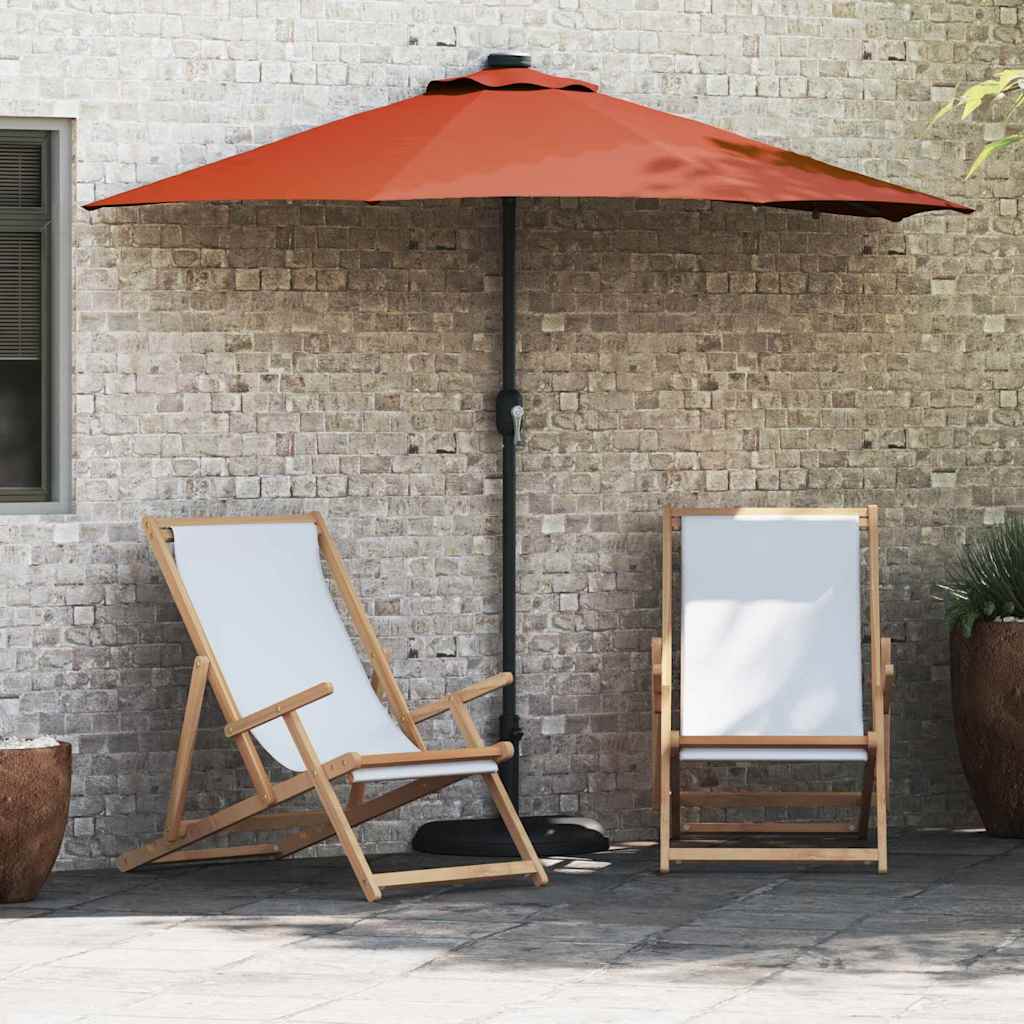 Garten-Sonnenschirm Sand 294 x 150 x 223 cm Polyester und Stahl