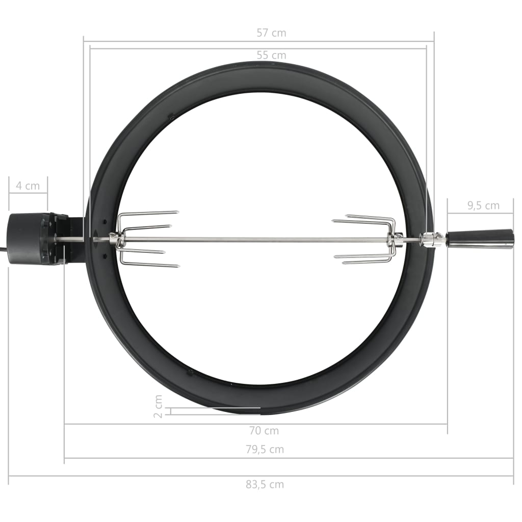 BBQ Rotisserie Ring Set 47 cm Schwarz
