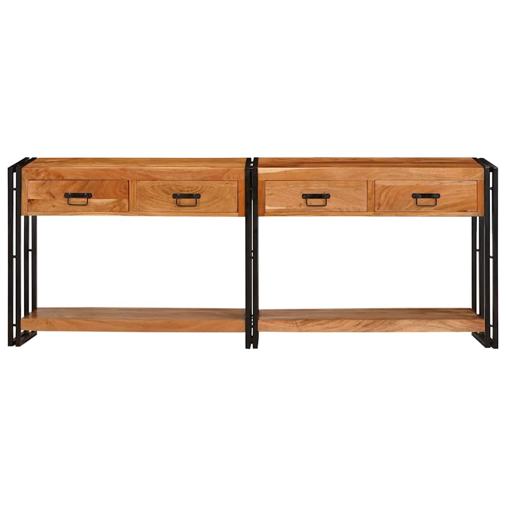 Konsolen-Tische 2 pcs Braun 161 x 33 x 75 cm Massivholz Mango