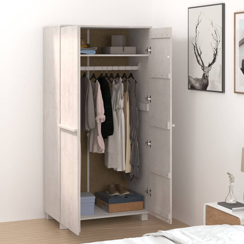Kleiderschrank HAMAR Honigbraun 89x50x180 cm Massivholz Kiefer