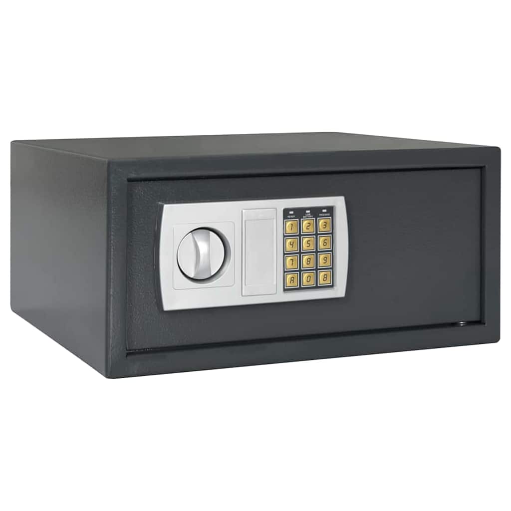 Digitaler Safe mit Schloss Dunkelgrau 23 x 17 x 17 cm Stahl
