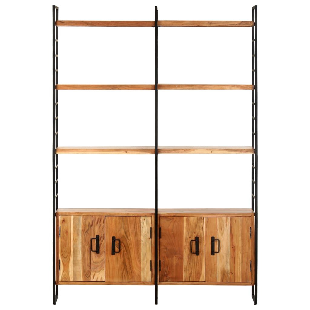 Bücherregal 4 Ebenen 124x30x180 cm Altholz Massiv