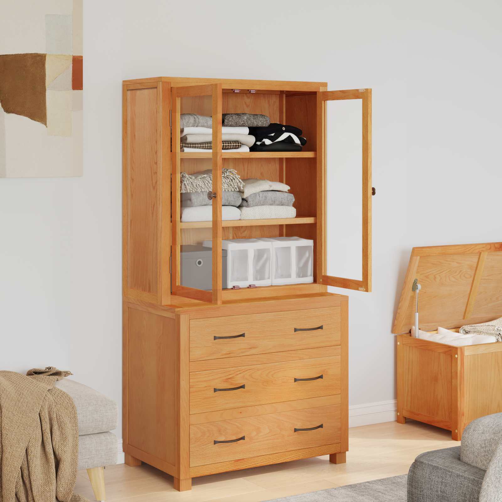 Aufbewahrungsmöbel-Set mit Tür 2 Stk. Braun 80 x 50 x 160 cm