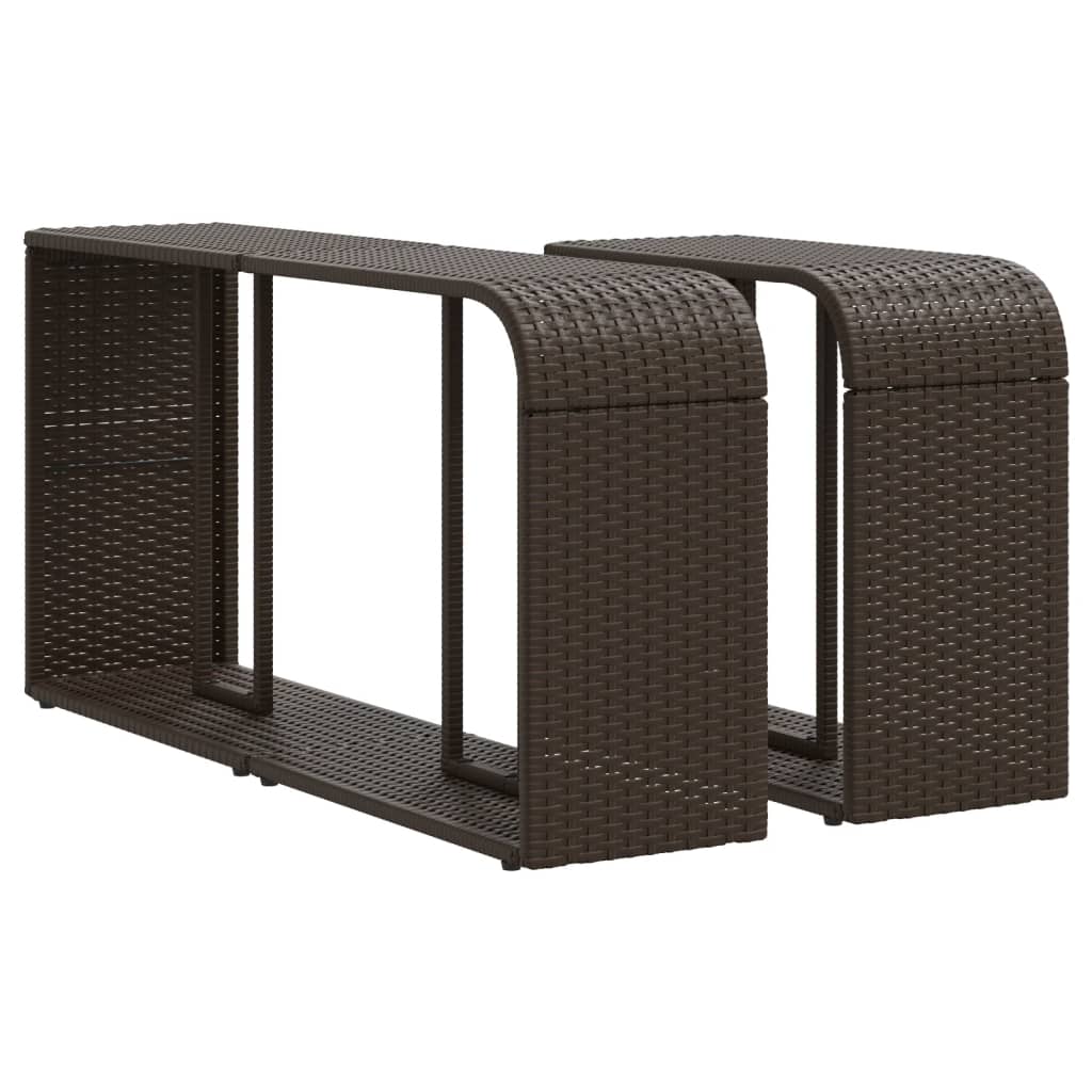Lagerregale 2 Stk. Schwarz Poly Rattan