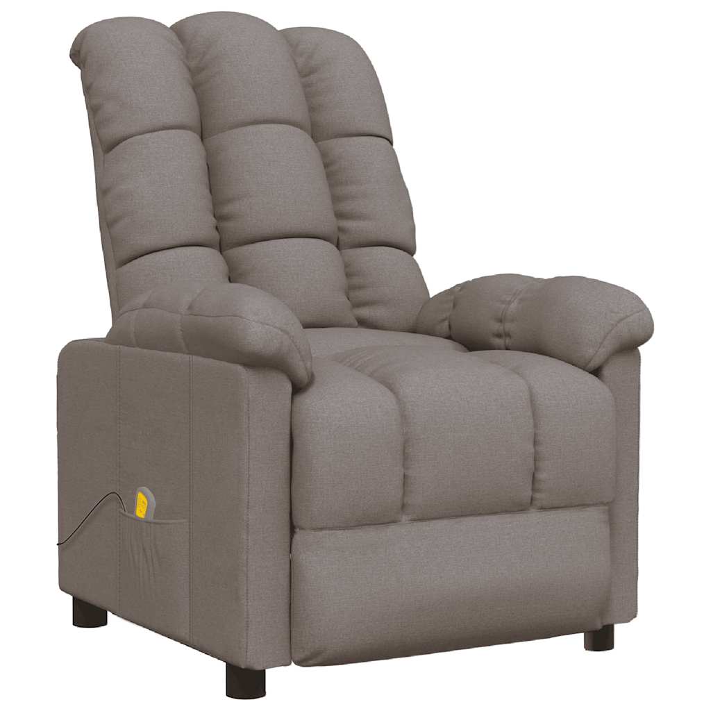 Massagesessel Hellgrau Stoff