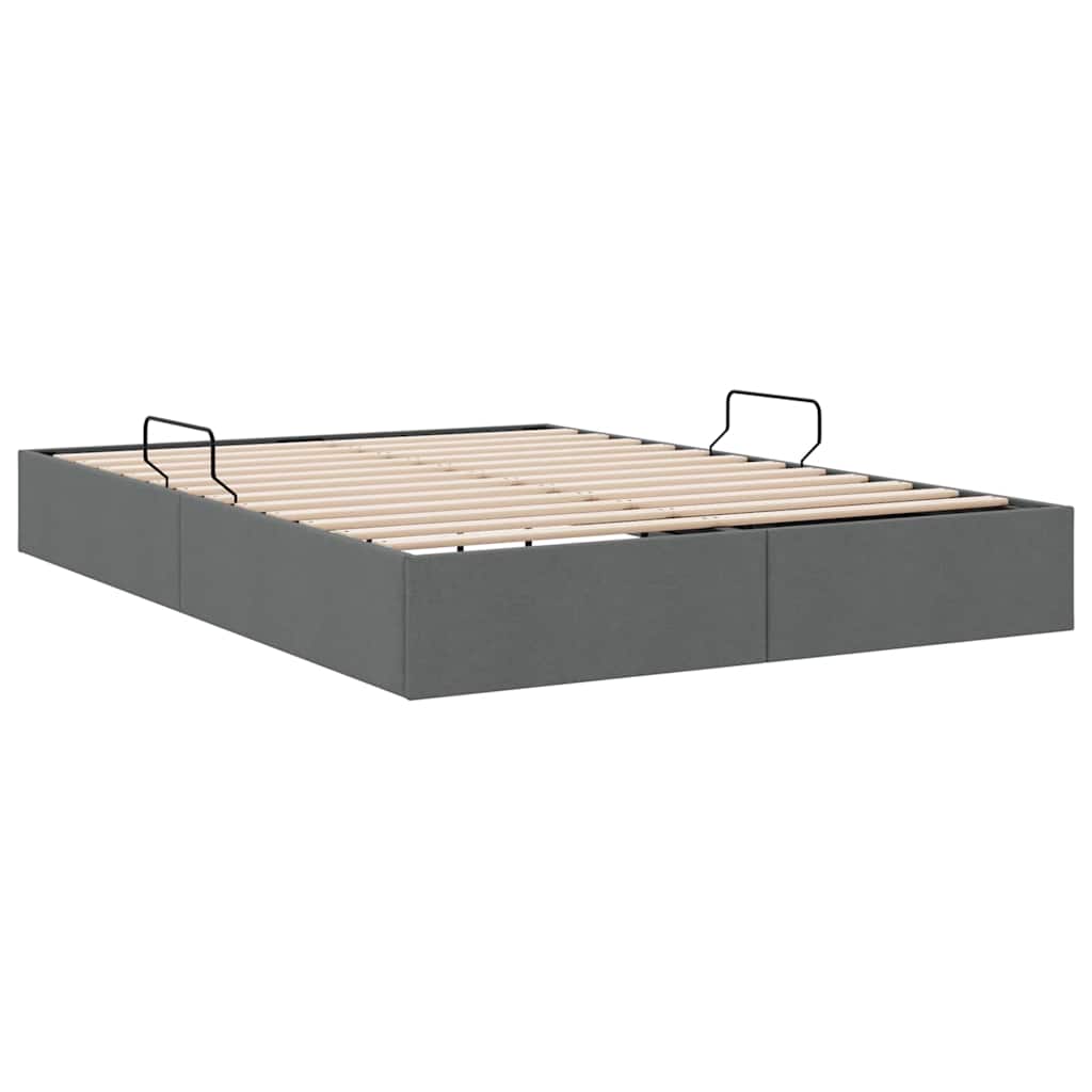 Aufbewahrungsbett mit Matratze Hellgrau 203 x 100 cm Stoff