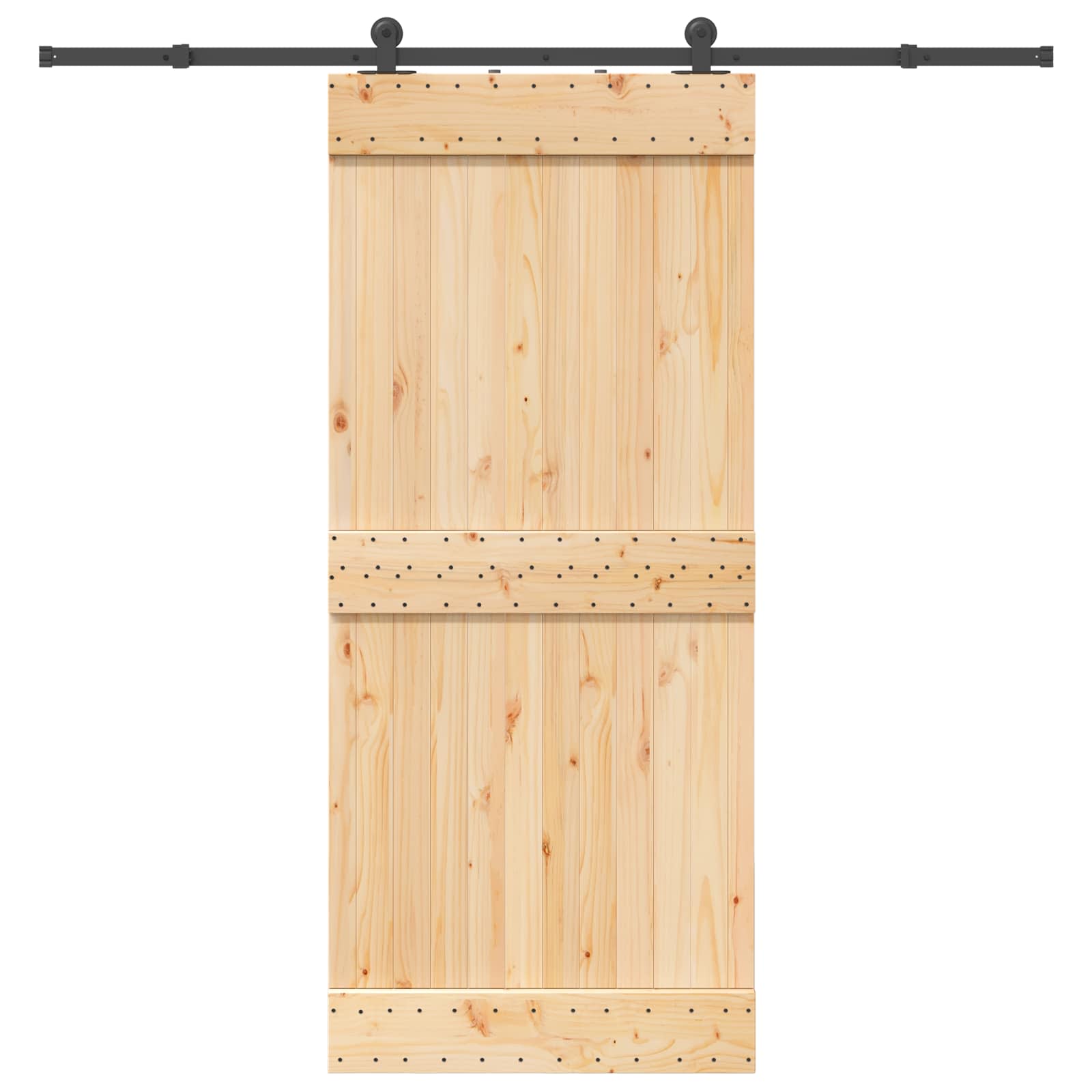 Schiebetür NARVIK Natürlich und Schwarz 70 x 210 cm (213,5 cm)