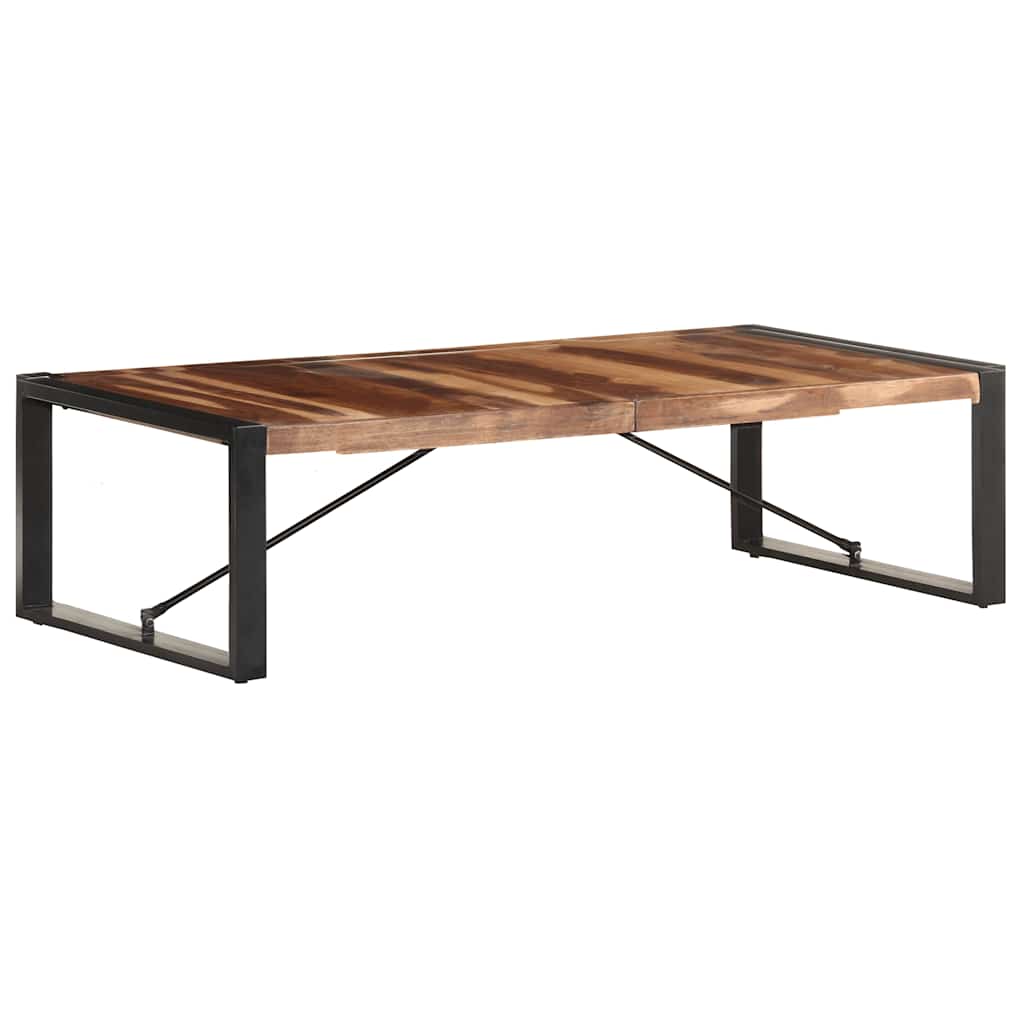 Couchtisch 140x140x40 cm Raues Mangoholz