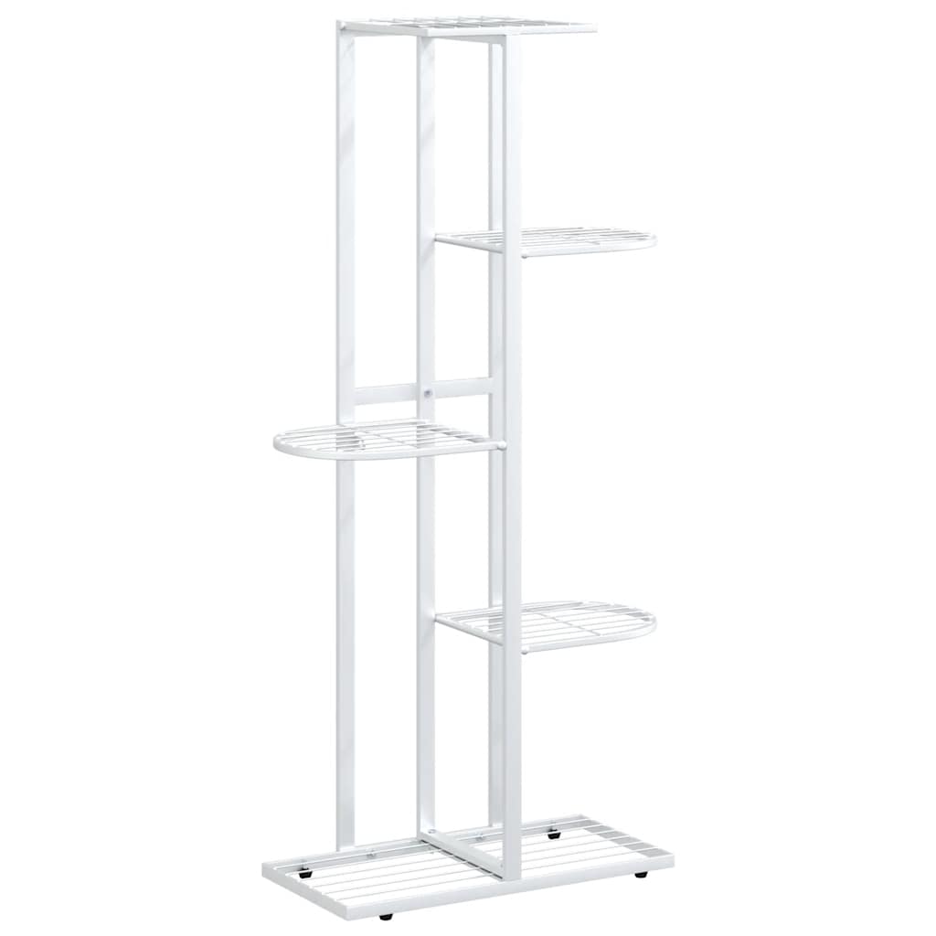 Blumenständer 5-Etagen 43x22x98 cm Weiß Metall