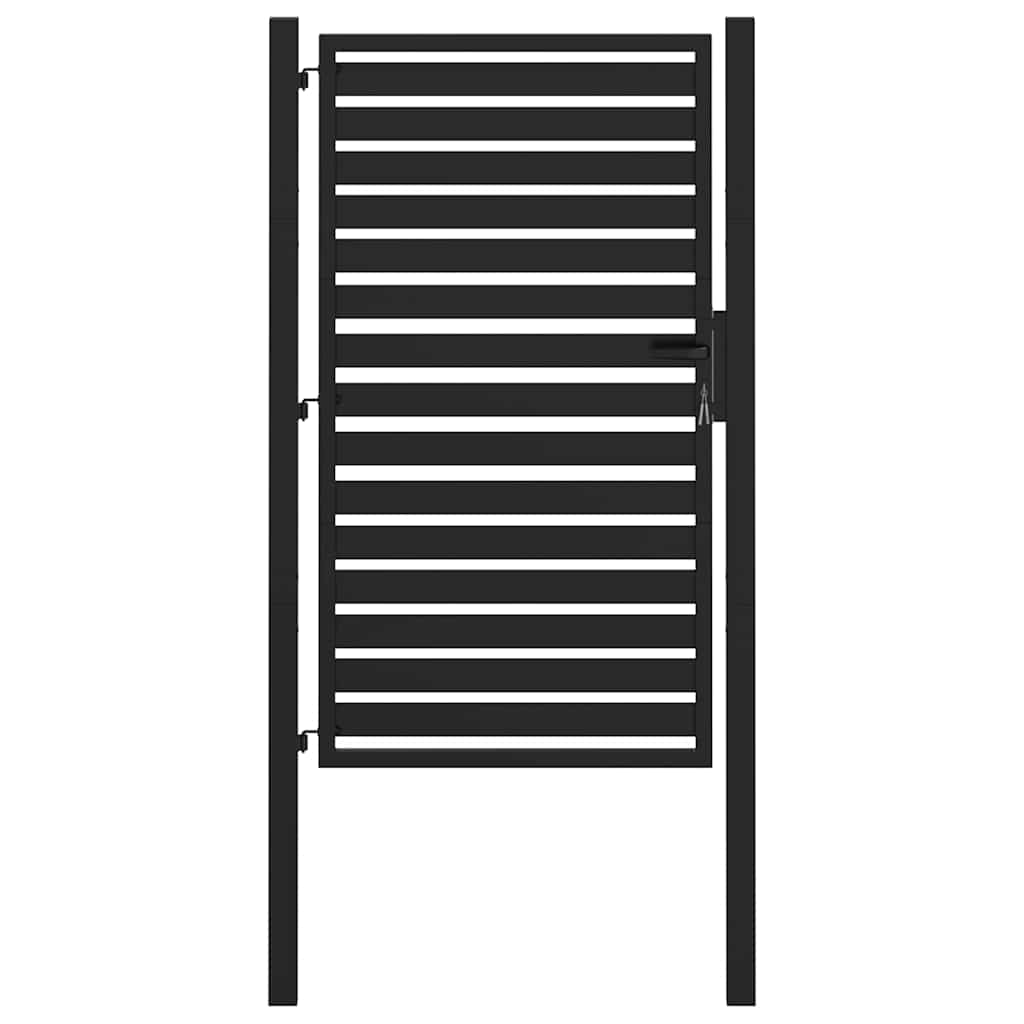 Gartentor Abschließbar Schwarz 100x100 cm Aluminium
