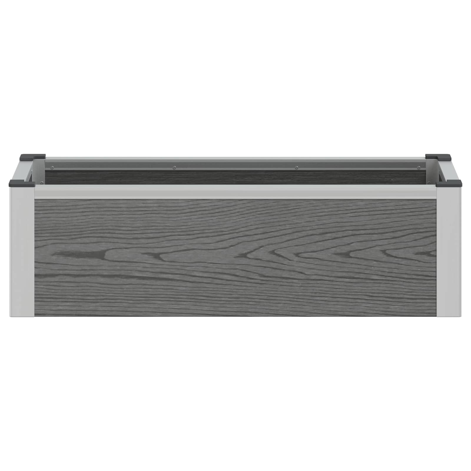 Hochbeet Grau 50 x 30 x 22 cm WPC und Aluminium