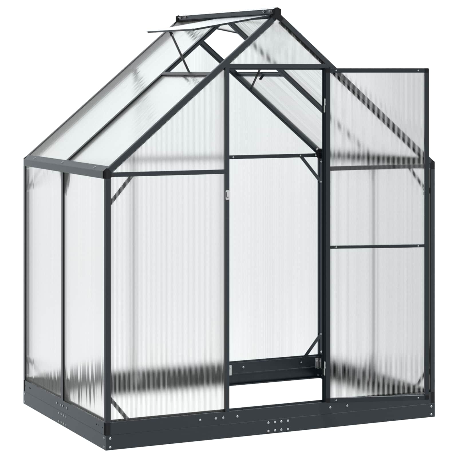 Garten Gewächshaus mit Tür Anthrazit 183,5 x 183,5 x 207 cm