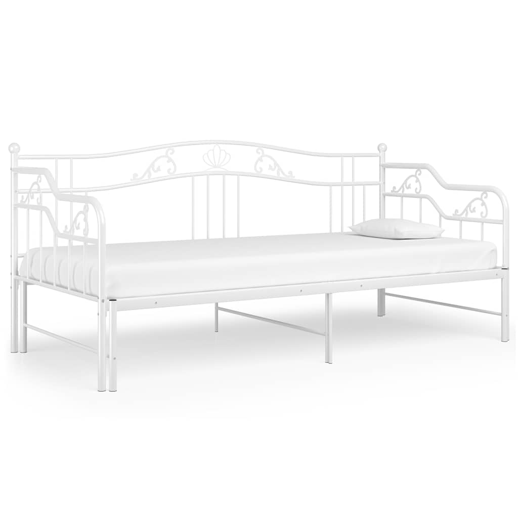 Ausziehsofa Bettgestell Schwarz Metall 90x200 cm