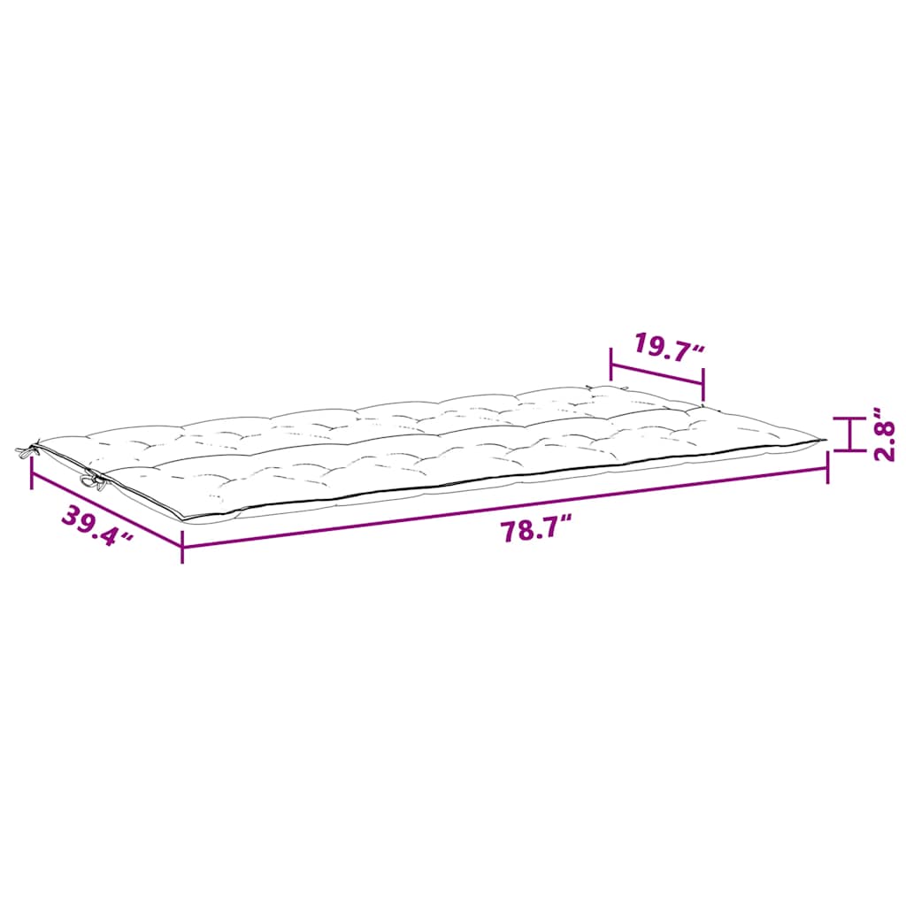 Gartenbank-Auflage Anthrazit 100x(50+50)x7 cm Oxford-Gewebe