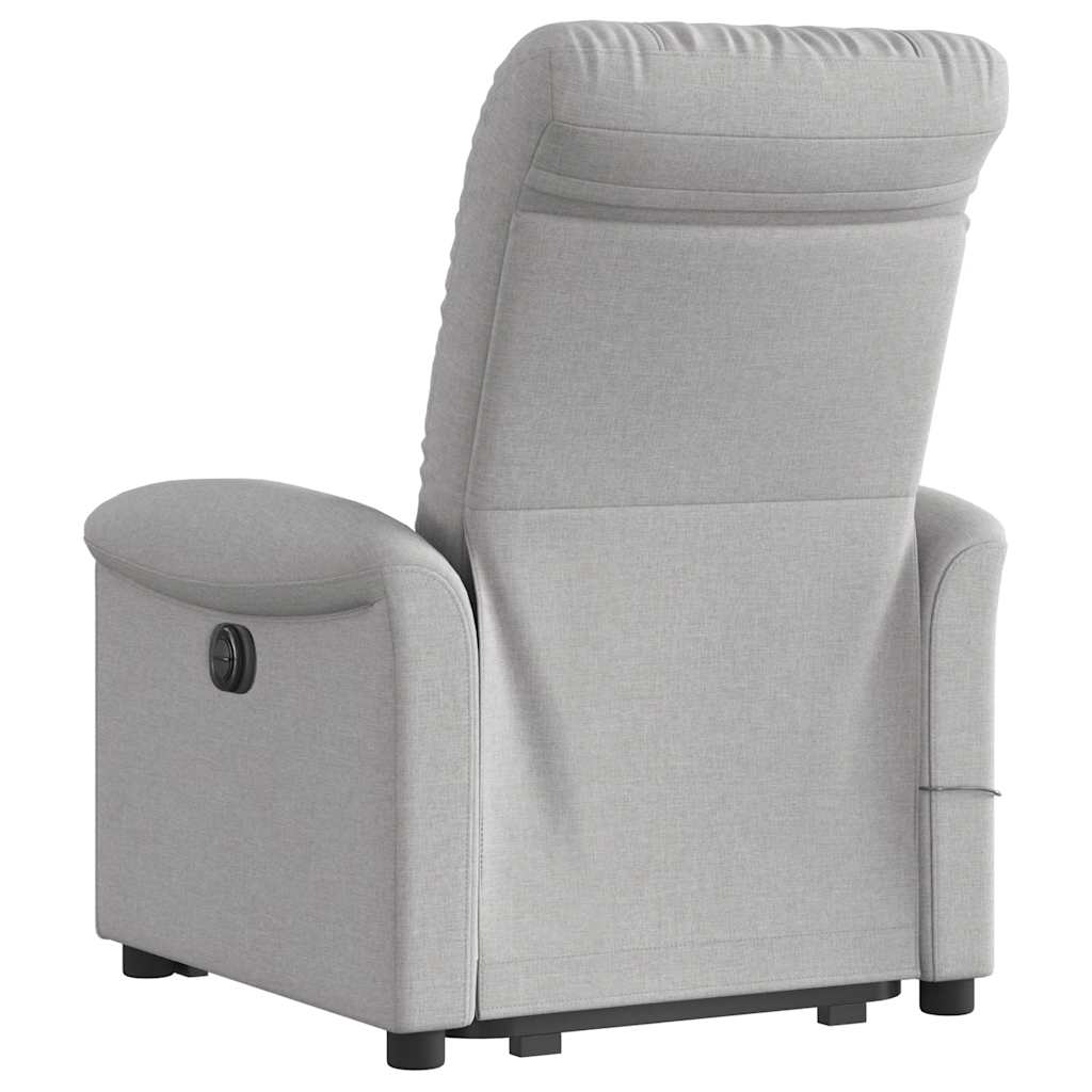 Massagesessel mit Aufstehhilfe Hellgrau Stoff