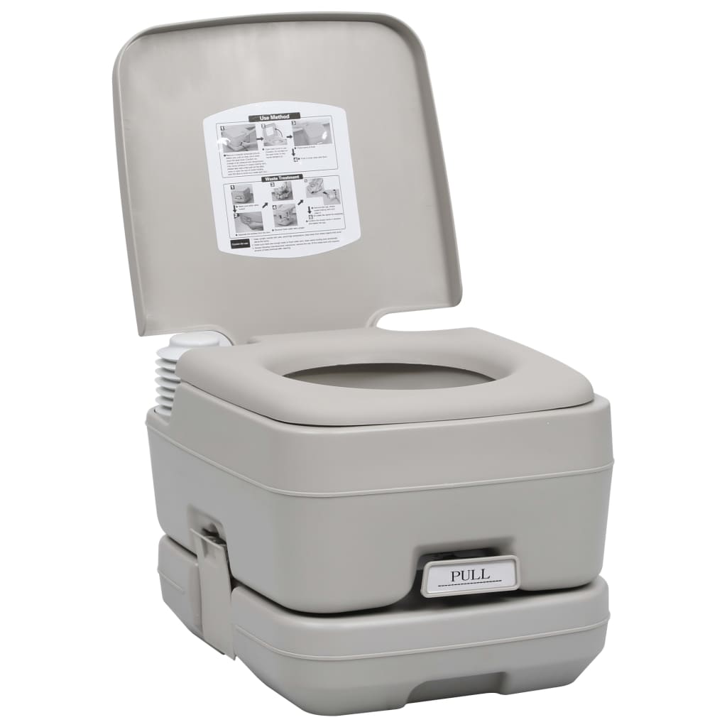 Camping-Toilette Grau und Weiß 41,5 x 36,5 x 30 cm Polyethylen