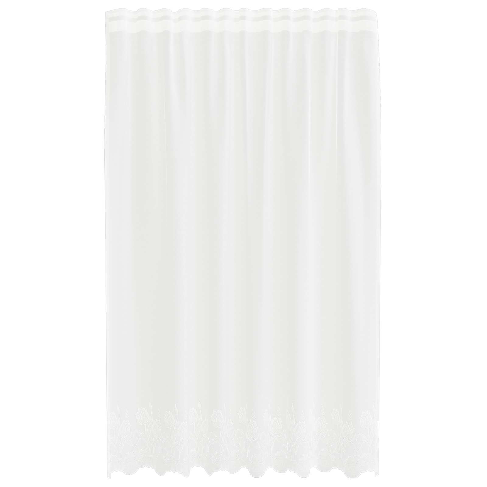 Spitzenvorhang mit Vorhängen Floral Weiß 80 x 150 cm Polyester