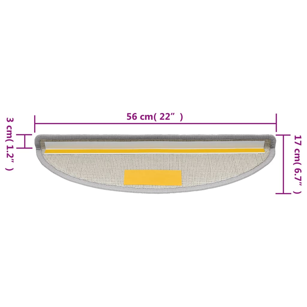 Stufenmatten 15 Stk. 56x17x3 cm Anthrazit Halbrund