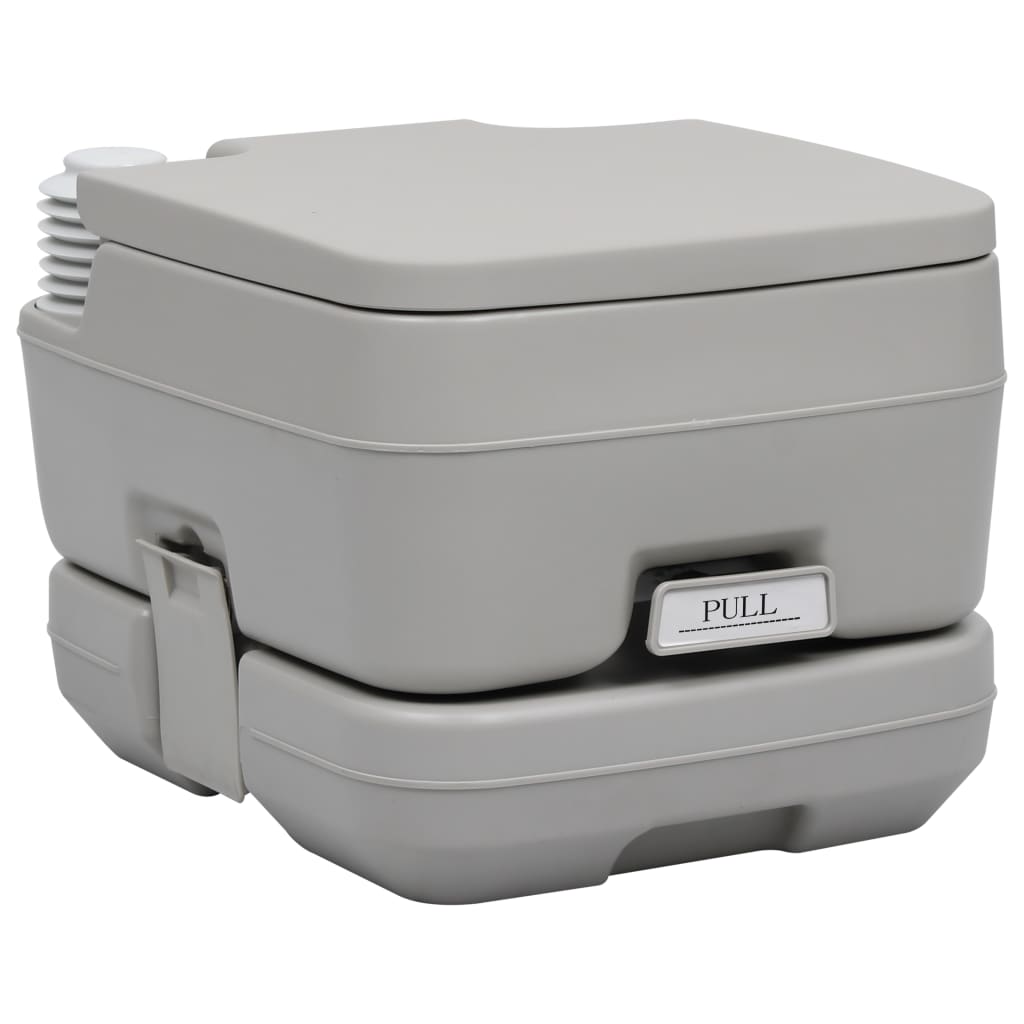 Camping-Toilette Grau und Weiß 41,5 x 36,5 x 30 cm Polyethylen