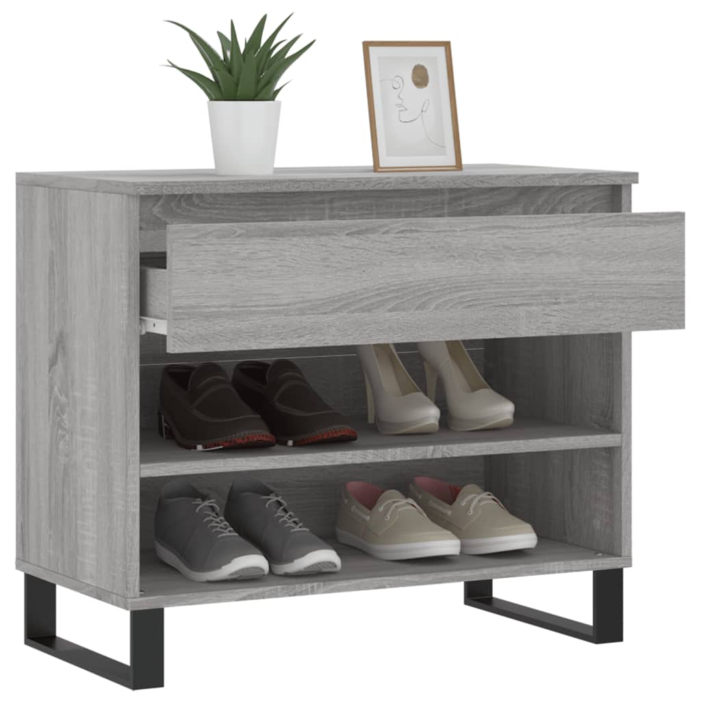 Schuhregal Hochglanz-Weiß 70x36x60 cm Holzwerkstoff