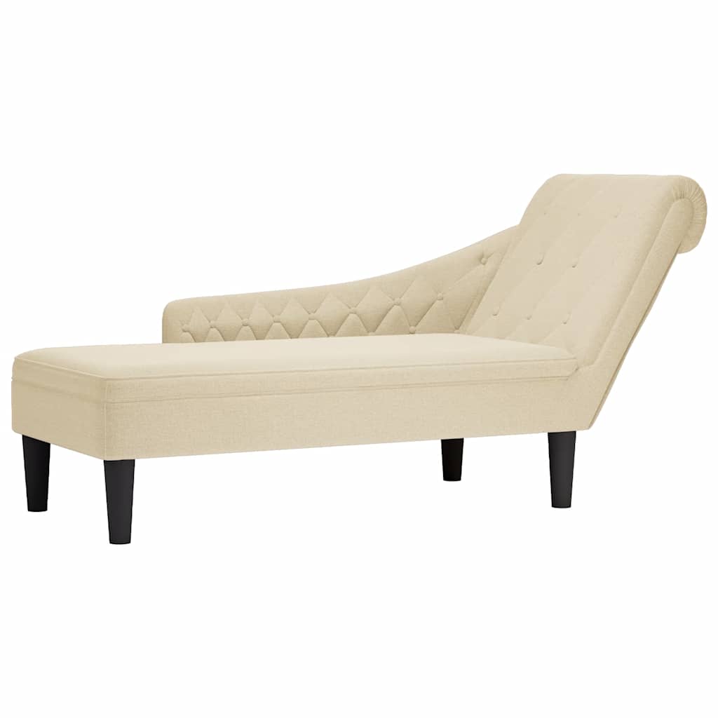 Chaiselongue mit Kissen und Rechter Armlehne Schwarz Stoff