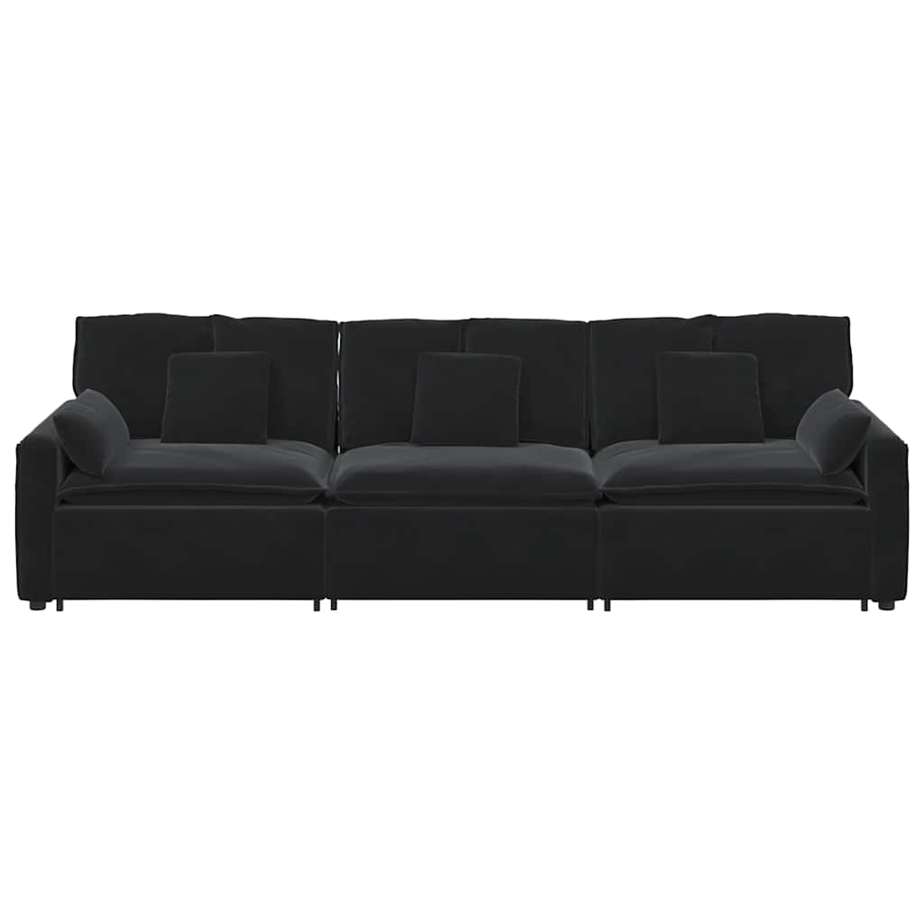 Modulares Sofa mit Kissen Blau