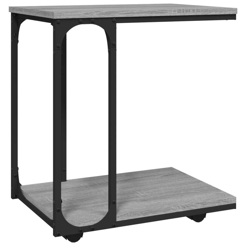 Beistelltisch mit Rollen Schwarz 50x35x55,5 cm Holzwerkstoff