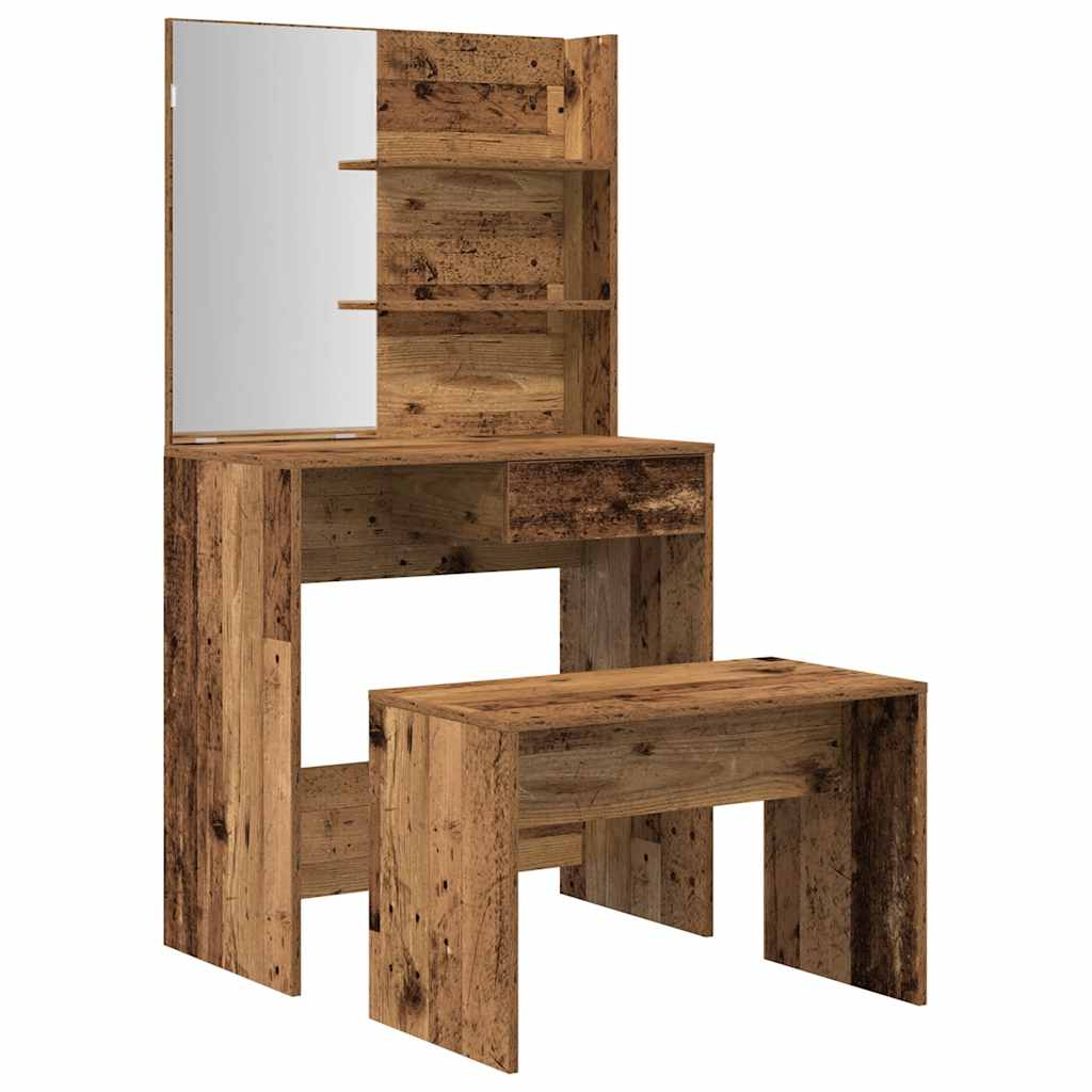 Schminktisch-Set Weiß 74,5x40x141 cm