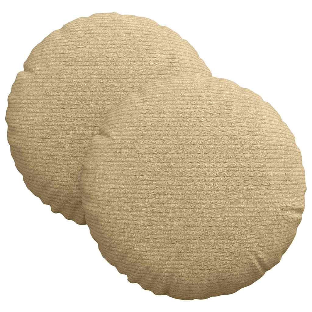 Sitzkissen 2 pcs Hellgrau Ø30 x 13 cm Cordstoff