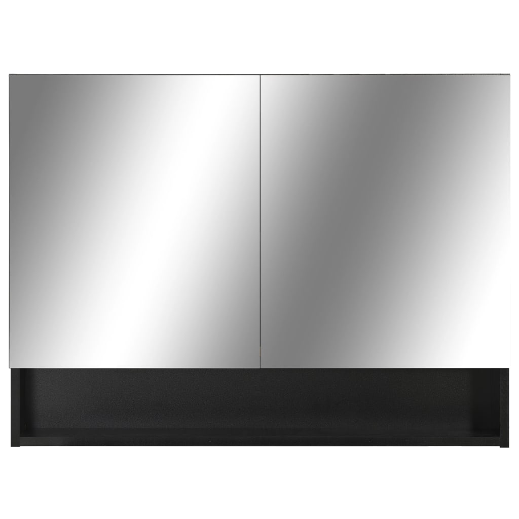 LED-Bad-Spiegelschrank Weiß 80x15x60 cm MDF