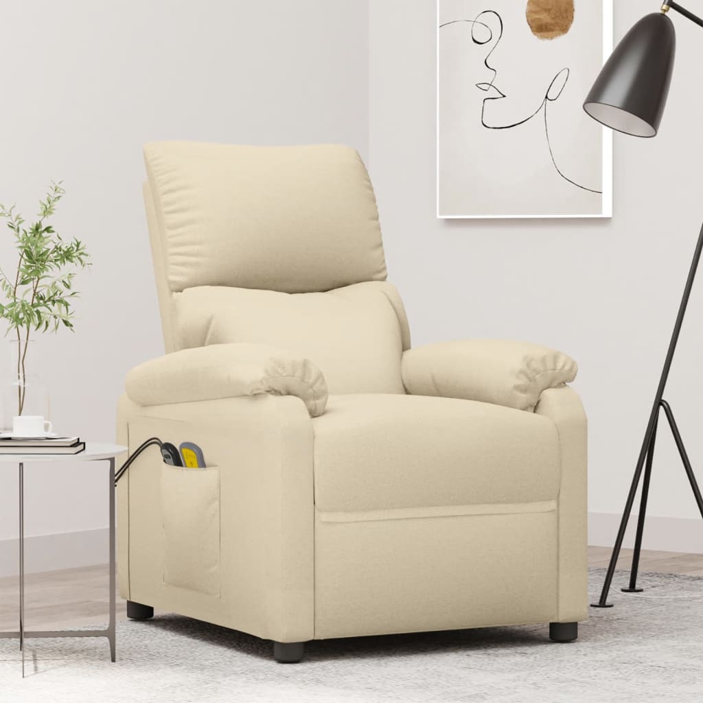 Massagesessel Elektrisch Schwarz Stoff
