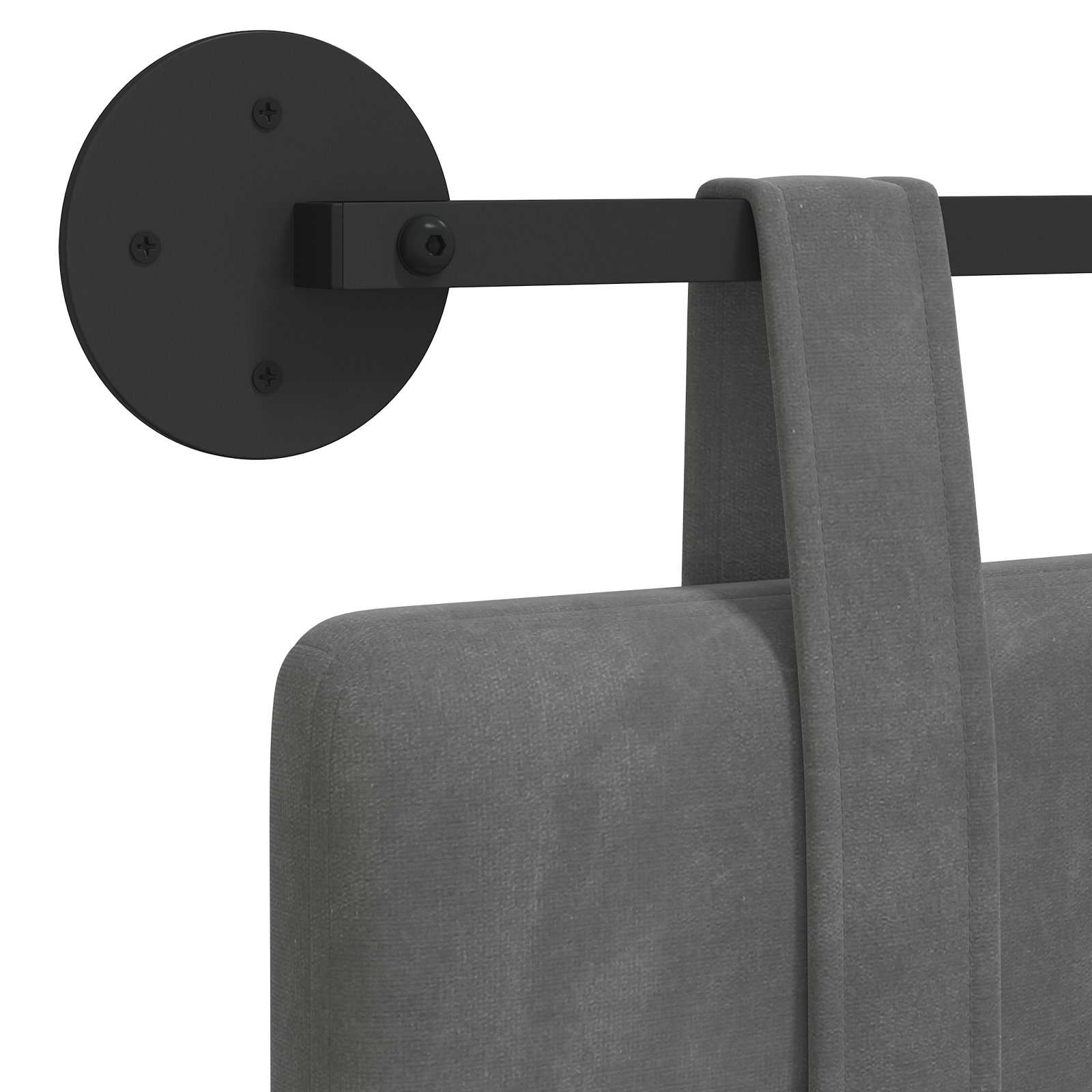 Hängendes Kopfteil Mit LED Licht Hellgrau Samt
