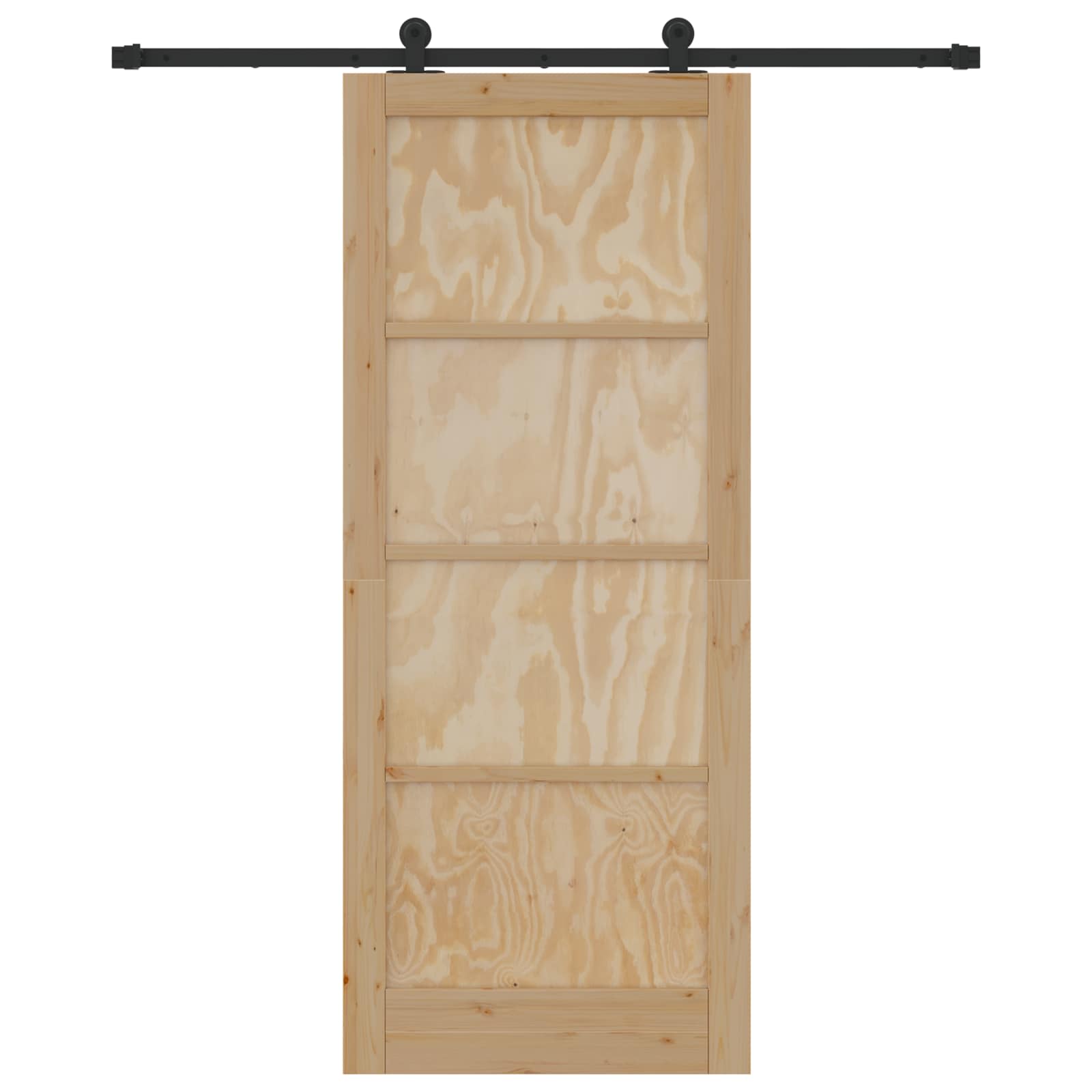 Schiebetür Natürlich und Schwarz 61 x 198,5 cm