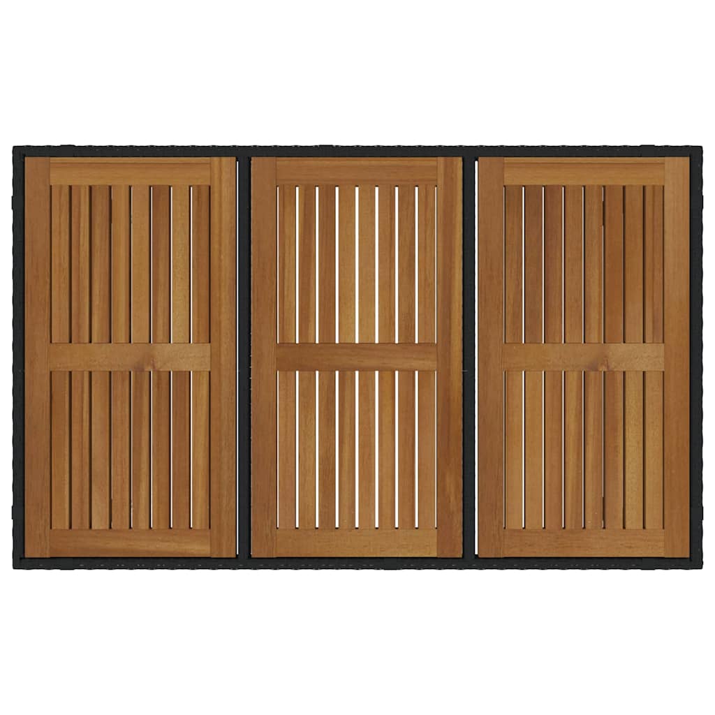 Garten Essgruppe 3 pcs Schwarz und Braun Poly-Rattan