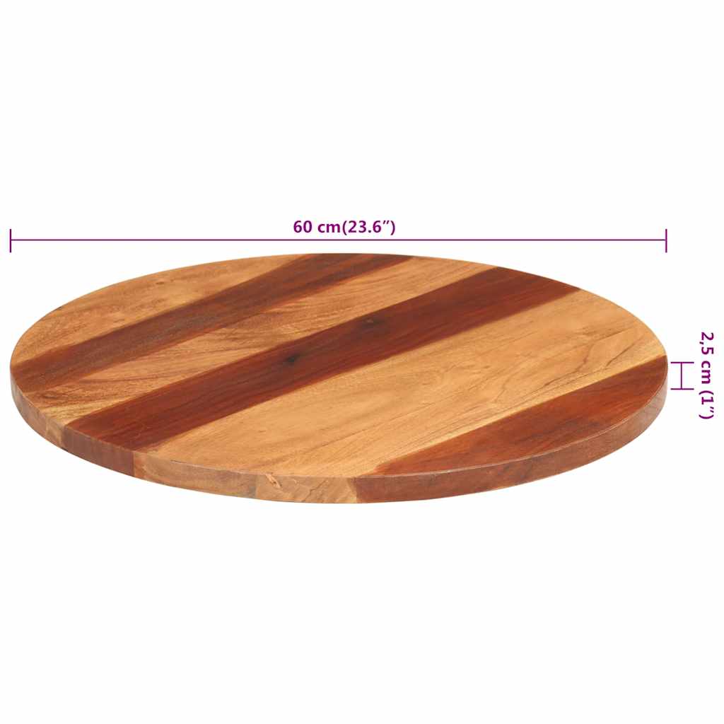 Tischplatte Massivholz Akazie Rund 15-16 mm 40 cm