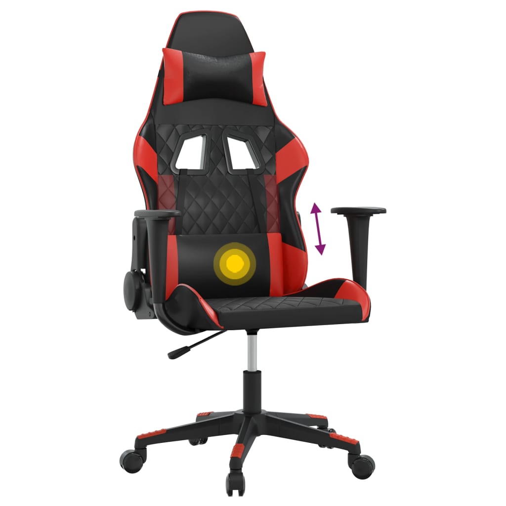 Gaming-Stuhl mit Massagefunktion Schwarz und Blau Kunstleder