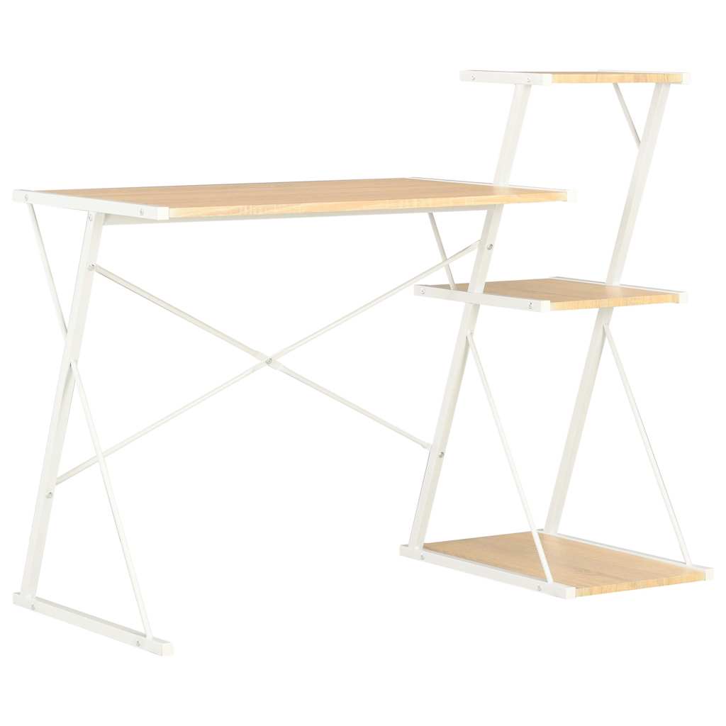 Schreibtisch mit Regal Weiß 116×50×93 cm