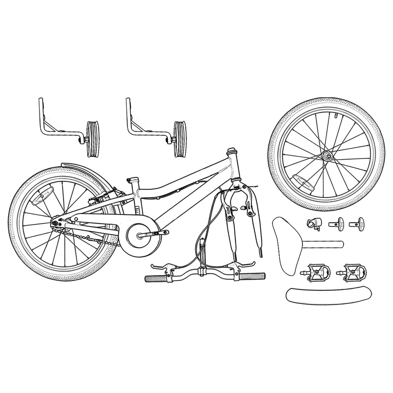 Kinderfahrrad 12 Zoll für 2-4 Jahre alt Schwarz Rot
