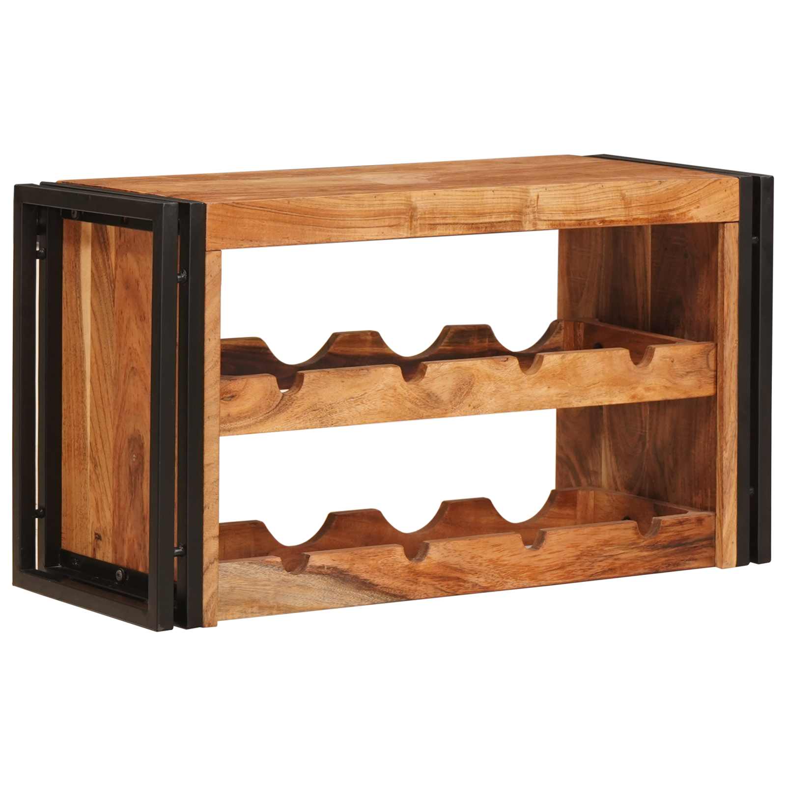 Weinregal Braun 60 x 45 x 33 cm Massives grobes Mangoholz