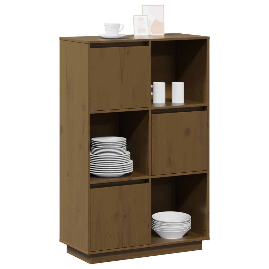 Highboard 74x35x117 cm Massivholz Kiefer