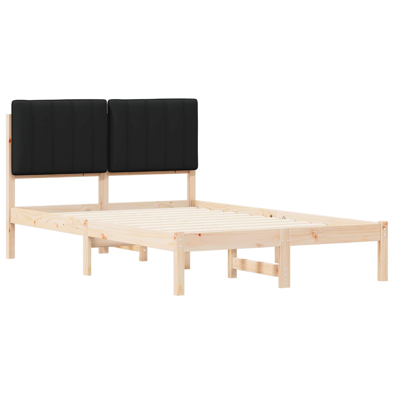 Bettgestell mit gepolstertem Kopfteil Hellgrau 200 x 200 cm