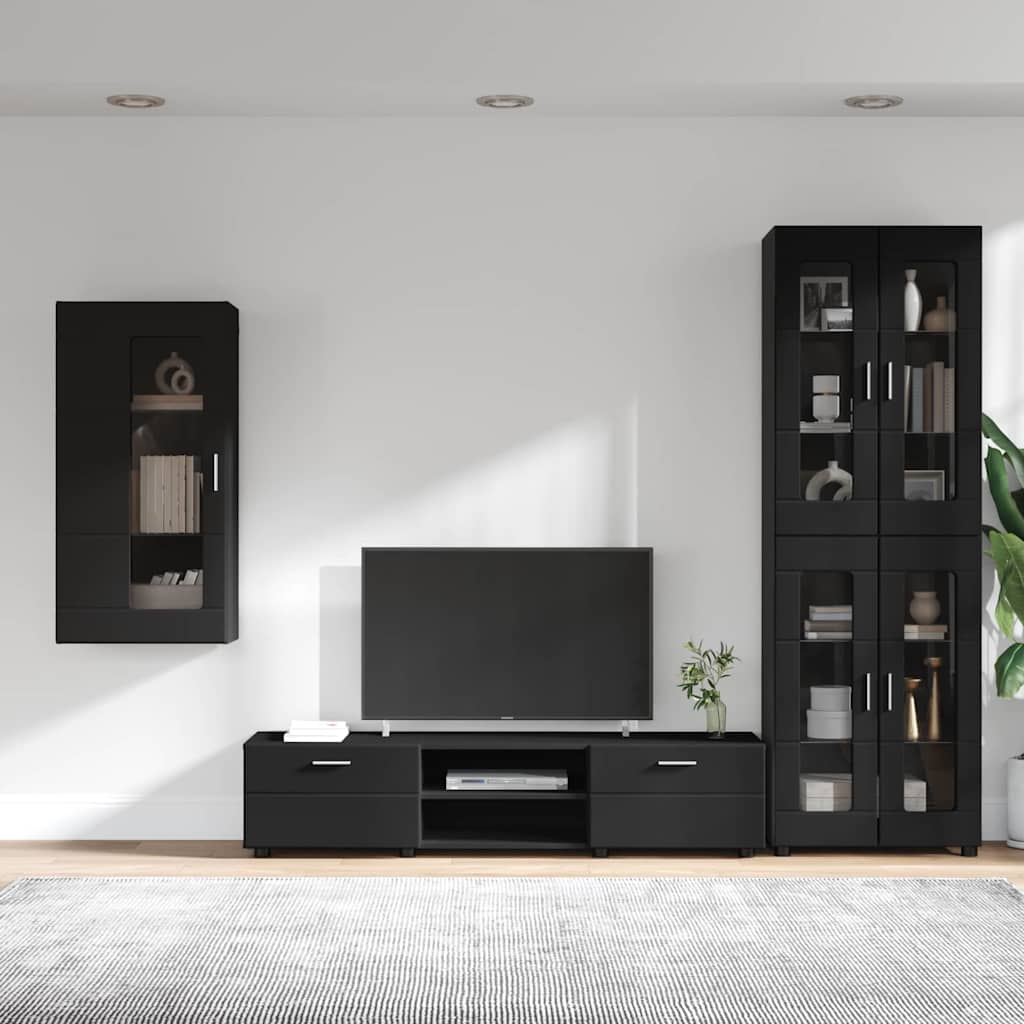 Highboard mit Regal FLORIN Weiß 60 x 35 x 182 cm Holzwerkstoff