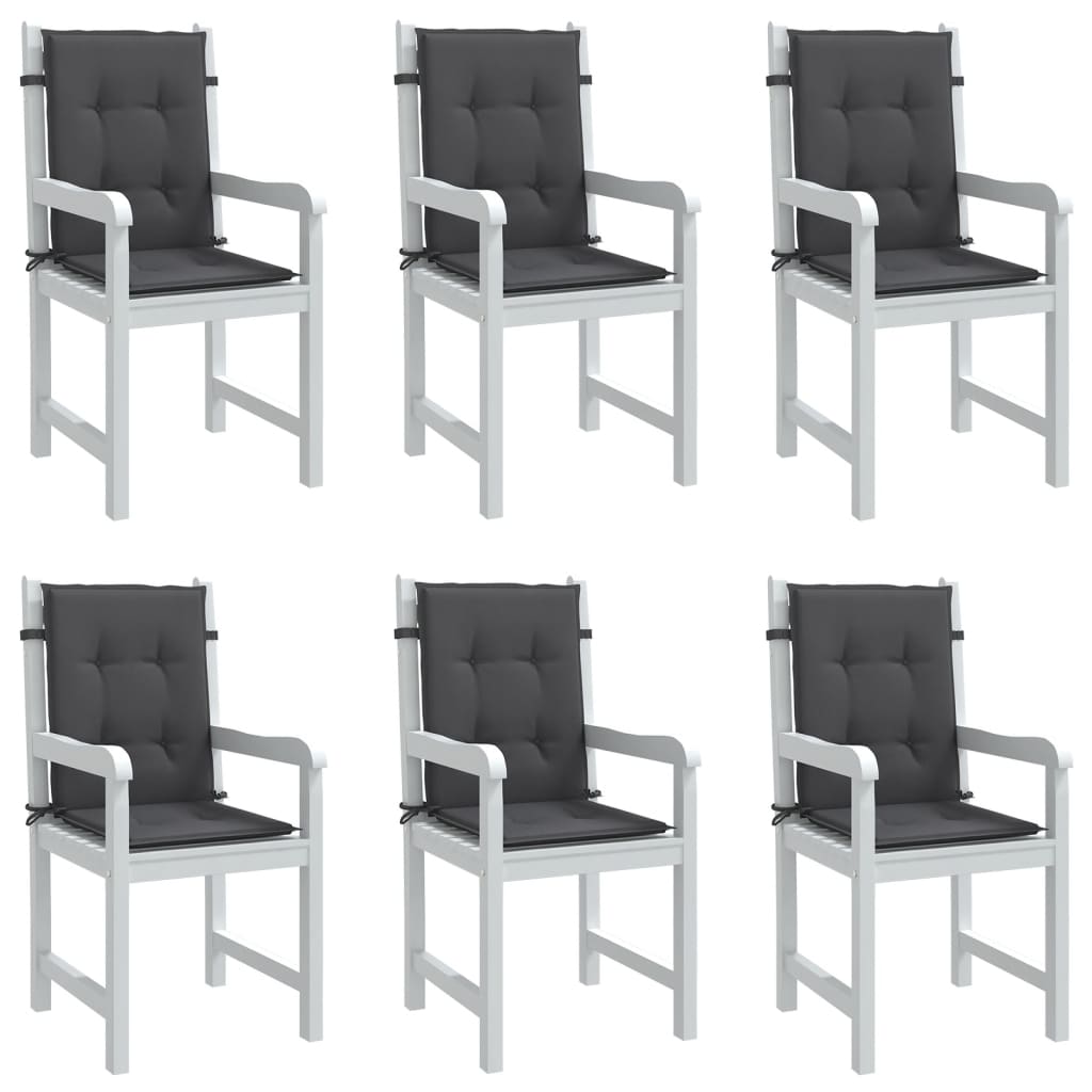 Niedriglehner-Auflagen 2 Stk Melange Anthrazit 100x50x7cm Stoff