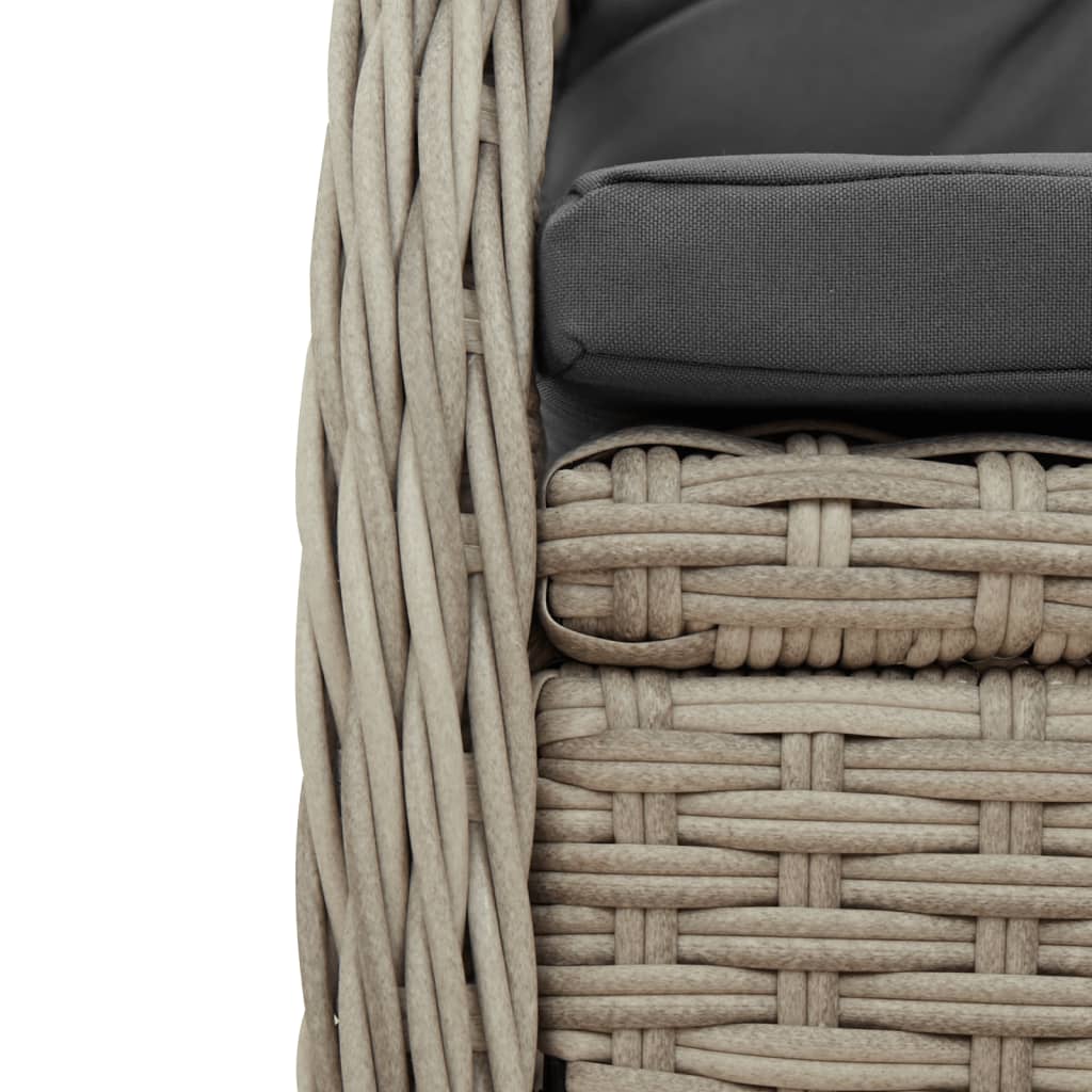 Gartensessel 2 Stk. Verstellbar Schwarz Poly Rattan